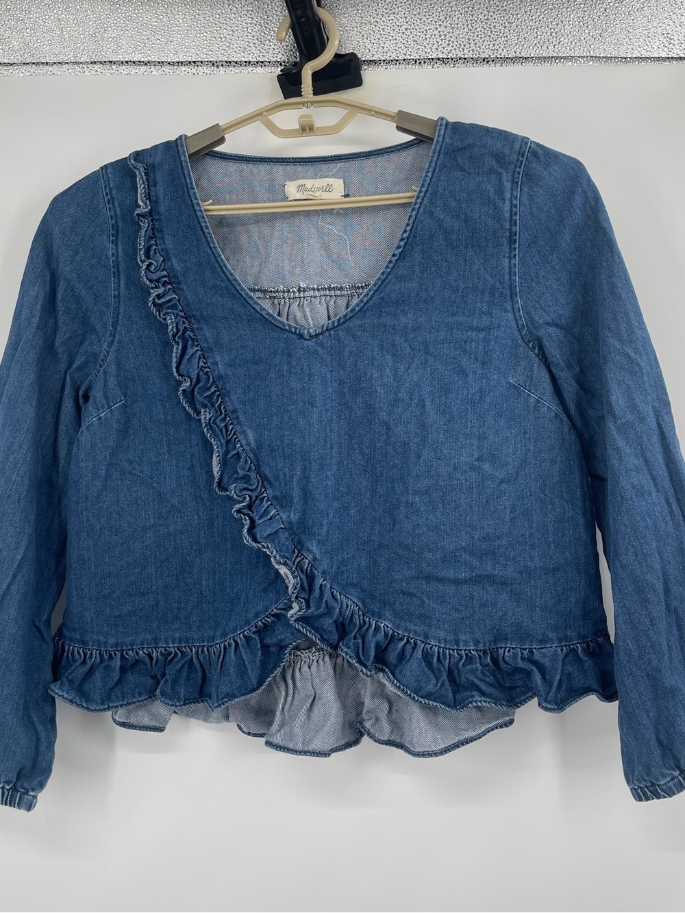Madewell Denim Ruffle Top - Picture 11 of 11
